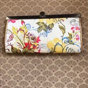 Vibrant Silk Floral Print Clutch